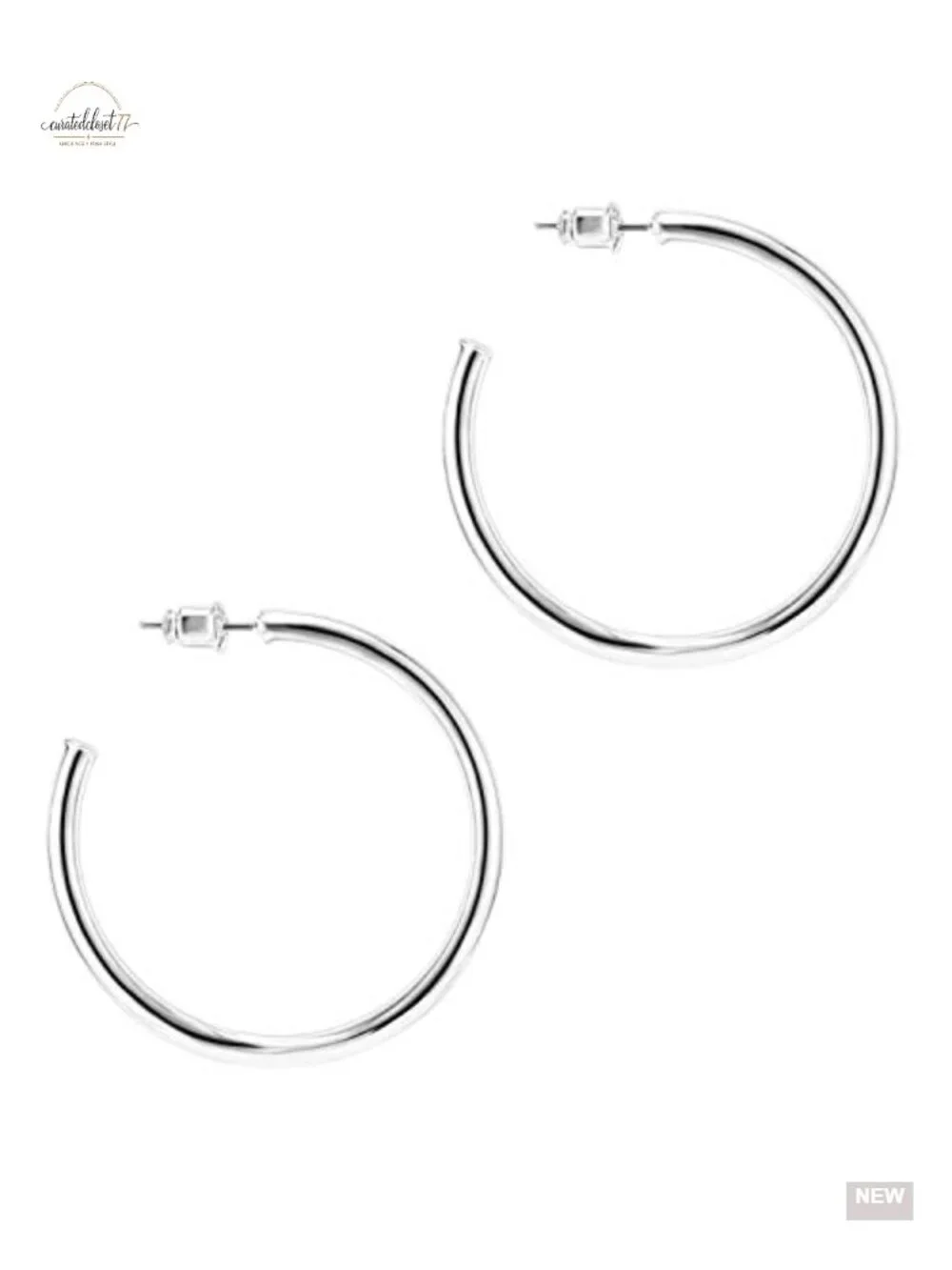2mm Thick Infinity Hoop Earrings Set - Lightweight 45mm Loop Earrings